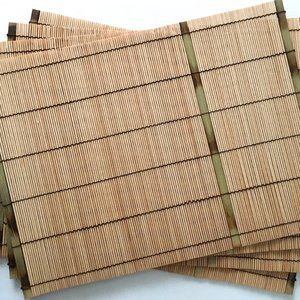 Set of 4 (Four) Bamboo Sudare Eco-Friendly Placemats Light Brown